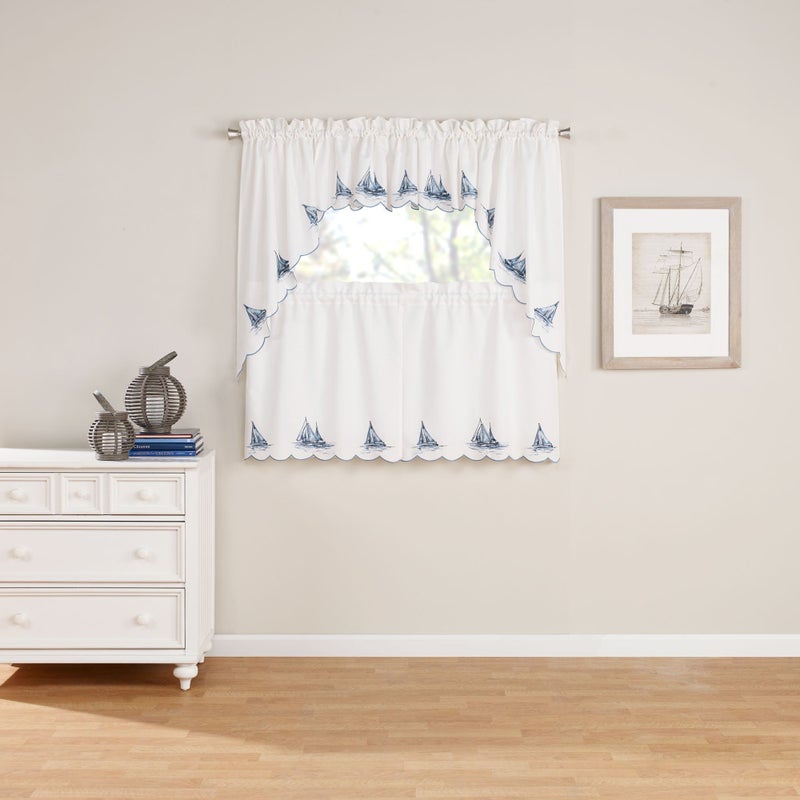Renaissance Home Fashion Sailboat Valance, 58" x 12", Blue - Image 3